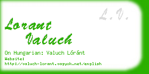 lorant valuch business card
